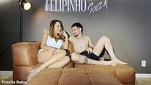 Skinny Brazilian Teen Squirts Hard with Cousin Before Aunt Arrives