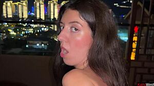 Pool girl sucks stranger to cum in hotel room in just 3 minutes