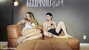 Skinny Brazilian Teen Squirts Hard with Cousin Before Aunt Arrives