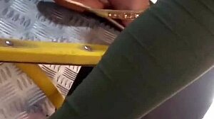 perfect little foot on crowded bus?