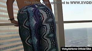 vicky vette strokes cocks with her huge tits and skilled hands in epic session