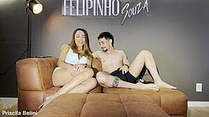 Skinny Brazilian Teen Squirts Hard with Cousin Before Aunt Arrives