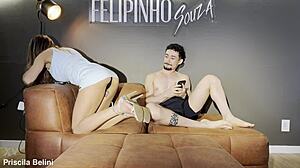 Skinny Brazilian Teen Squirts Hard with Cousin Before Aunt Arrives