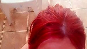 redhead wife fucks lover outdoors while hubbys at work!