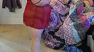 bbw big ass huge natural tits brunette milf strips lingerie teases rips clothes naked sexy