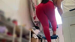 whoa brazilian wife flashes big tits pussy cameltoe on house balcony caught voyeur style