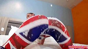 hey watch her big ass teen kenzie madison deepthroat that lollipop then twerk bent over on bed for his hard cock doggystyle