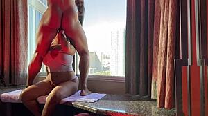 Huge BBC Slams Bent-Over Asian Big Tits. Hotel Cowgirl Ride Intensifies Nipple Fury.
