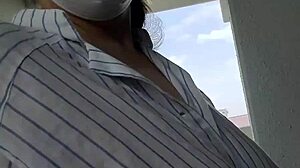 curvy wife fingers herself lewdly in apartment hallway