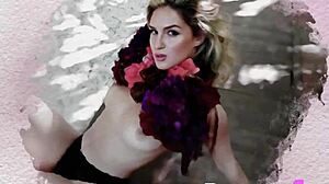 wanna see this big tits blonde babe pose naked in lingerie teasing her pussy so hot?