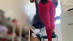 whoa brazilian wife flashes big tits pussy cameltoe on house balcony caught voyeur style