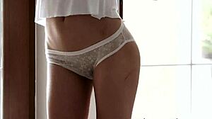 Adorable Euro Model Fucked Missionary Jizzed Shaved Pussy