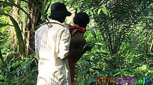 Lucky Hunter Pounds Horny Bush Girl's Wet Hairy Pussy Doggystyle in African Ranch