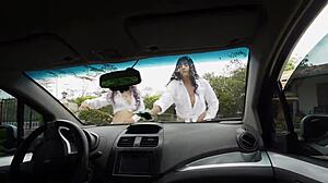 two busty latinas lure gym guys with big asses then ride monster cocks rough
