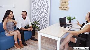 mi jefa finds out bout my office affair n fucks us both as punishment