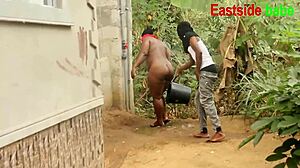 what if african hubby spies chubby neighbor bathing outdoors wet?