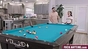 Stepsis bends over pool table for stepbro's winning doggystyle prize!