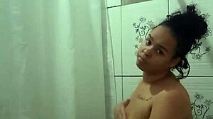 Brunette Latina Teen Fingers Her Tight Pussy Orgasm in Shower