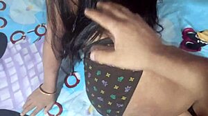 indian desi girlfriend bends over for boyfriend's rough doggystyle pounding on her fat ass