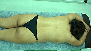 Desi black boy massages huge latina ass cheeks teasingly