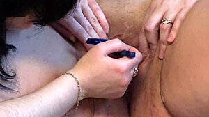 hey watch lesbian shave girlfriend's fat pussy then lick it clean