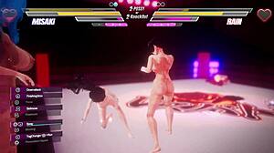 lesbian futanari fingering pussies licking muff diving masturbation battle 😈🔥