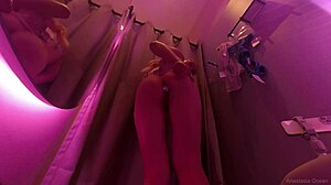 Naked Girl's Juicy Ass Caught Masturbating in Public Fitting Room!
