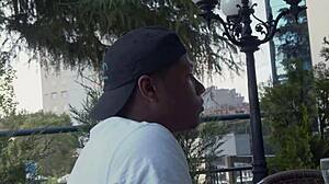 sucking black dick in public then home for ass cum finish