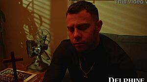 Sexy church girl Aiden Ashley rides the priest hard in forbidden roleplay fuck