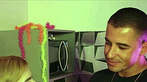 Hot Interracial Couple Slams Big Cock into Latina Ass After Party Cum on Tits