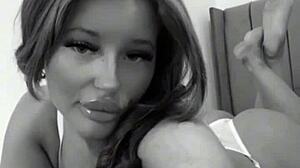 horny british girlfriend's slutty webcam tease