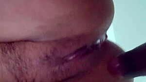 Wife moans bent over doggy by lover's huge black cock while hubby waits home