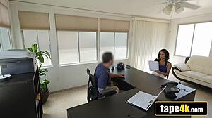 Broke Latina Teen Abby Bends Over Office Desk for Hardcore Cash Fuck