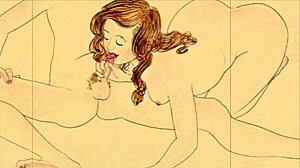 vintage drawings from antique retro collection