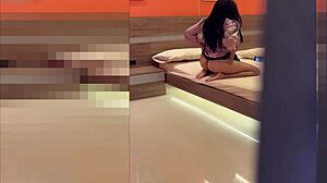 Spying on horny stepmom i jerk off on her back without her knowing 🍑🔥 big ass milf masturbation