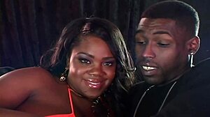 chocolate babe with big ass and tits bares feet in casual casting intro