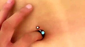 close up fingering her cute latina navel deeply
