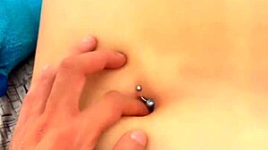 close up fingering her cute latina navel deeply