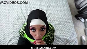 Muslimtabu Arab Teen Violet Gems Learns Soccer Lessons with Big Tits
