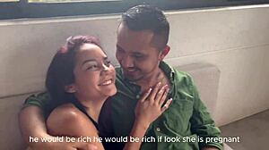 Real estate agent Melani Rincon joins swingers for cock riding threesome fun?