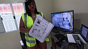 went to inspect the site imagining builders slamming her huge pussy