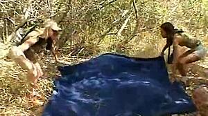 Petite Teens Rip Clothes for Outdoor Pussy Licking!