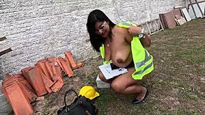 went to inspect the site imagining builders slamming her huge pussy