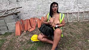 went to inspect the site imagining builders slamming her huge pussy