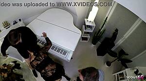 Curvy German Girl's Big Saggy Natural Tits Bounce in Wild MMF Threesome Debut!