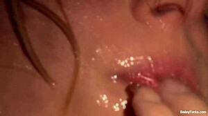 dahlia sky strips nude for naughty shower pussy play
