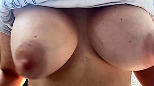 big boobs bounce wildly with rock hard nipples close-up smoking fetish