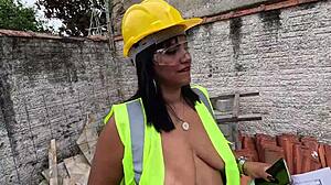 went to inspect the site imagining builders slamming her huge pussy