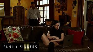 Stepfather Catches Stepdaughter Masturbating to His Videos and Shows Her Real Action