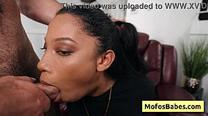 Big tit ebony eden west screams as charles dera licks shaved pussy then pounds with white monster cock